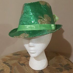New Adult  Spritz  Green Sequin Fedora Hat